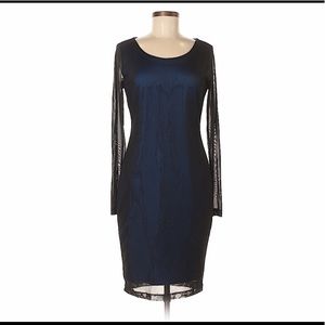 NWT Philosophy long sleeve dress, blue/black